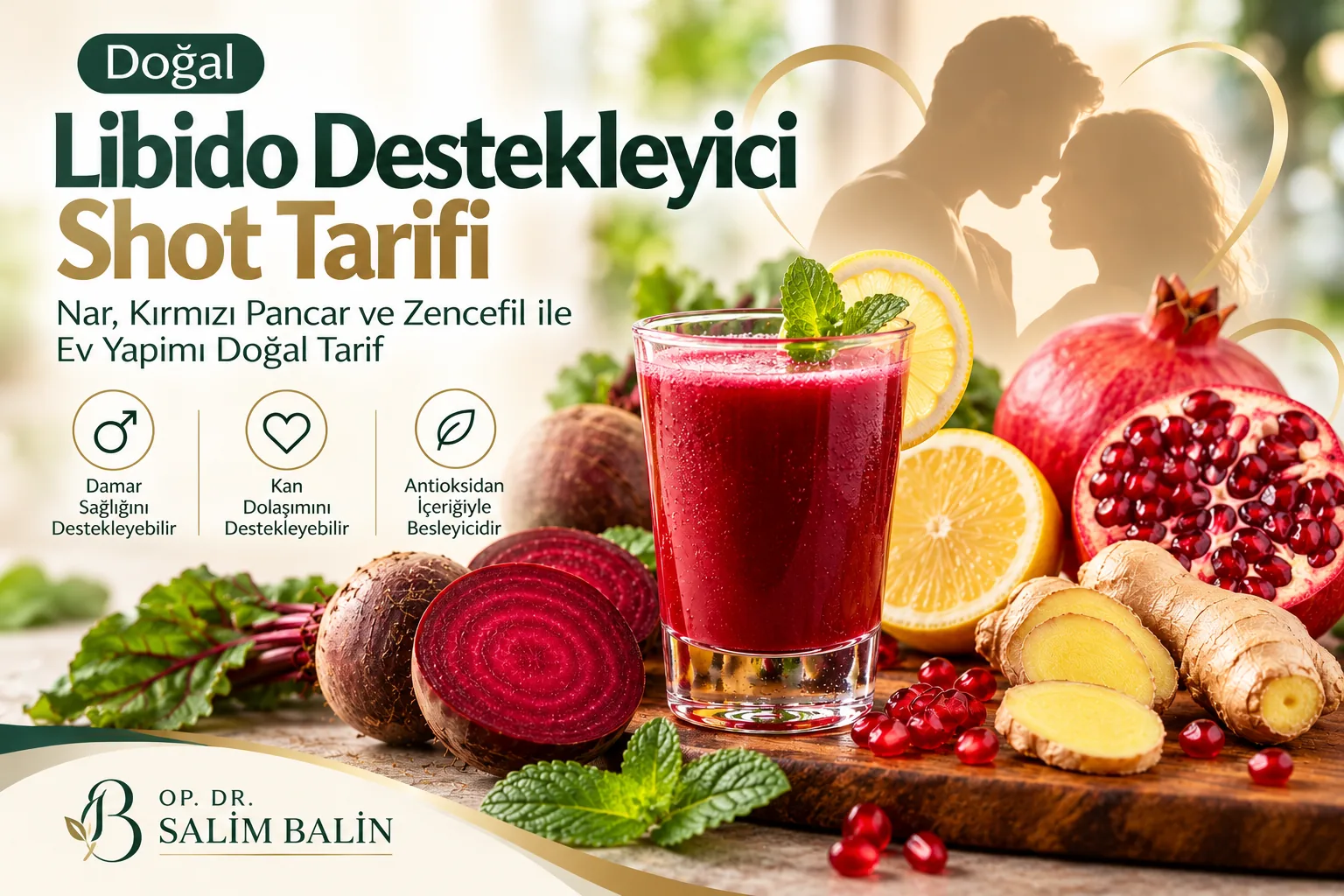 Doğal libido shot tarifi: nar, kırmızı pancar ve zencefil ile hazırlanan iki küçük shot – temsili görsel