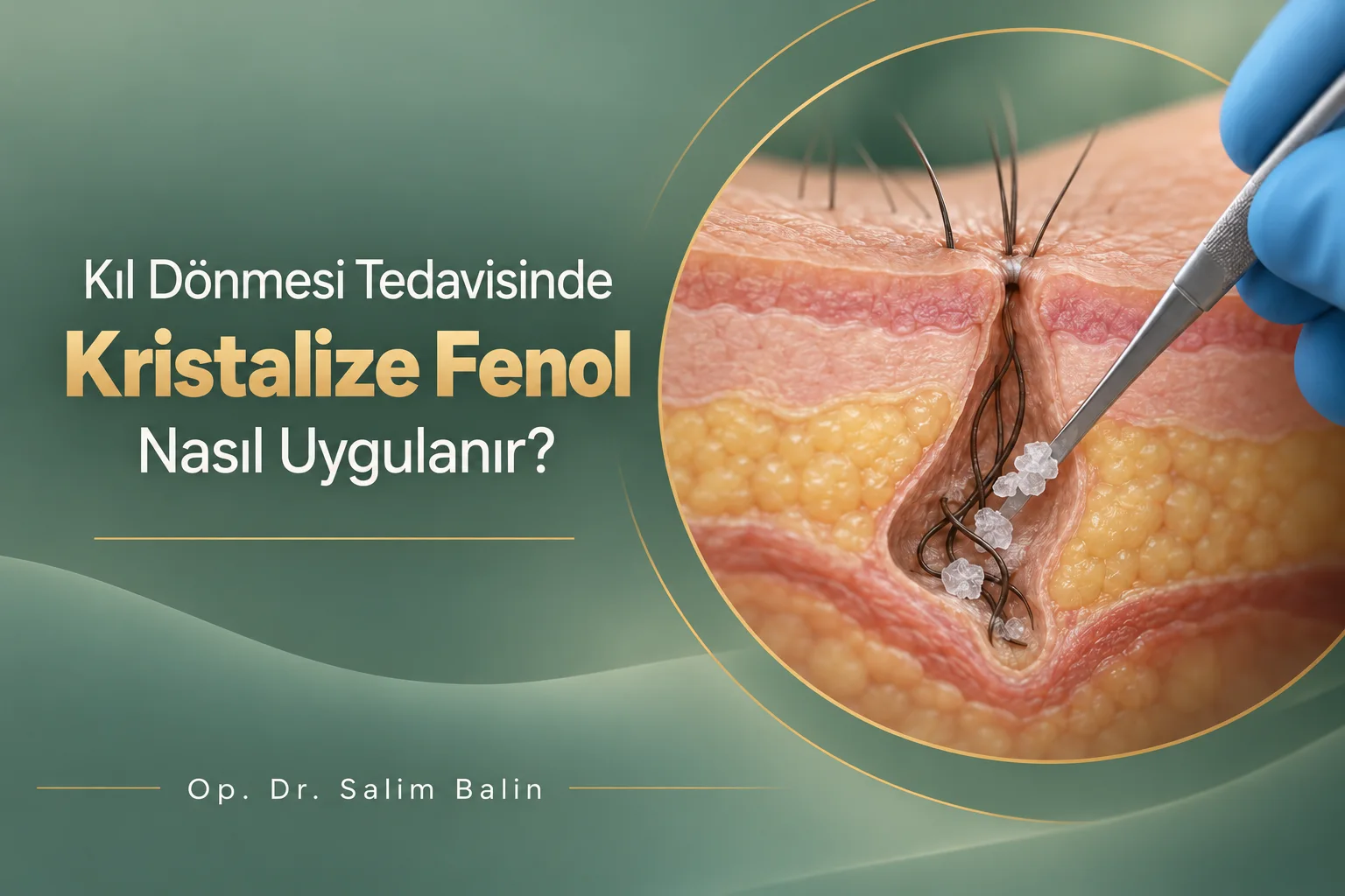 Kıl dönmesi tedavisinde kristalize fenol nasıl uygulanır – kanal içine kristalize fenol uygulanmasını gösteren temsili illüstrasyon, Op. Dr. Salim Balin