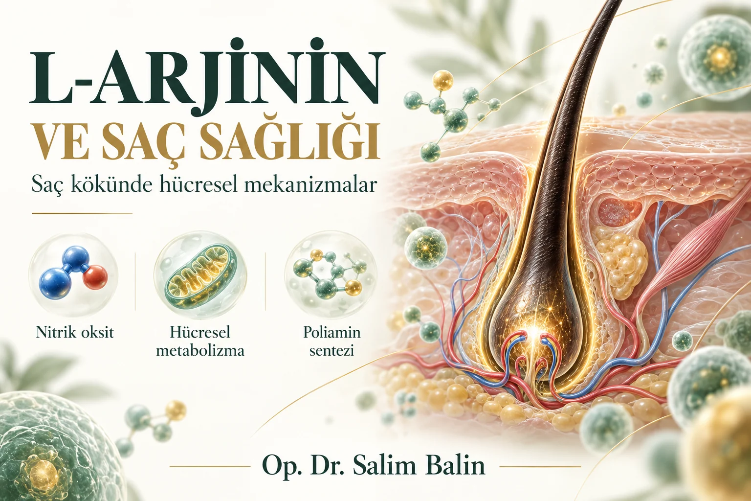 L-arjinin ve saç sağlığı: saç kökünde nitrik oksit, hücresel metabolizma ve poliamin sentezi – temsili görsel